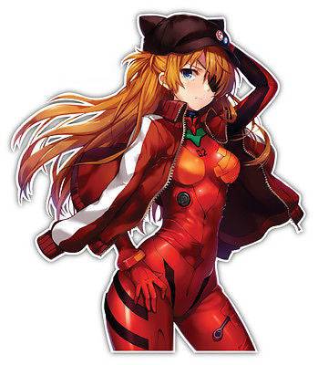 Evangelion Asuka Langley Anime JDM Anime Car Window Decal Sticker 025 | Anime Stickery Online