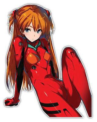 Evangelion Asuka Langley Anime JDM Anime Car Window Decal Sticker 024 | Anime Stickery Online