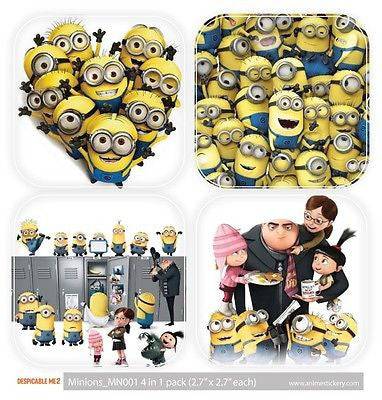 Despicable Me Minion 4 in 1 pack Anime Car Decal Vinyl Sticker with Laminate 001 | Anime Stickery Online