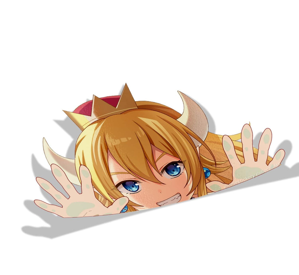 Bowsette | Super Mario Bros | Peeker Anime Stickers for Cars - Anime Stickery Online