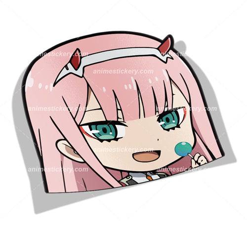 Darling in The FRANXX | Zero Two | Peeker Anime Vinyl Stickers for Cars NEW | Anime Stickery Online