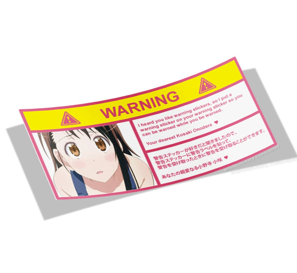 Nisekoi | False Love | Warning Slap Stickers - Anime Vinyl Car Stickers | Anime Stickery Online
