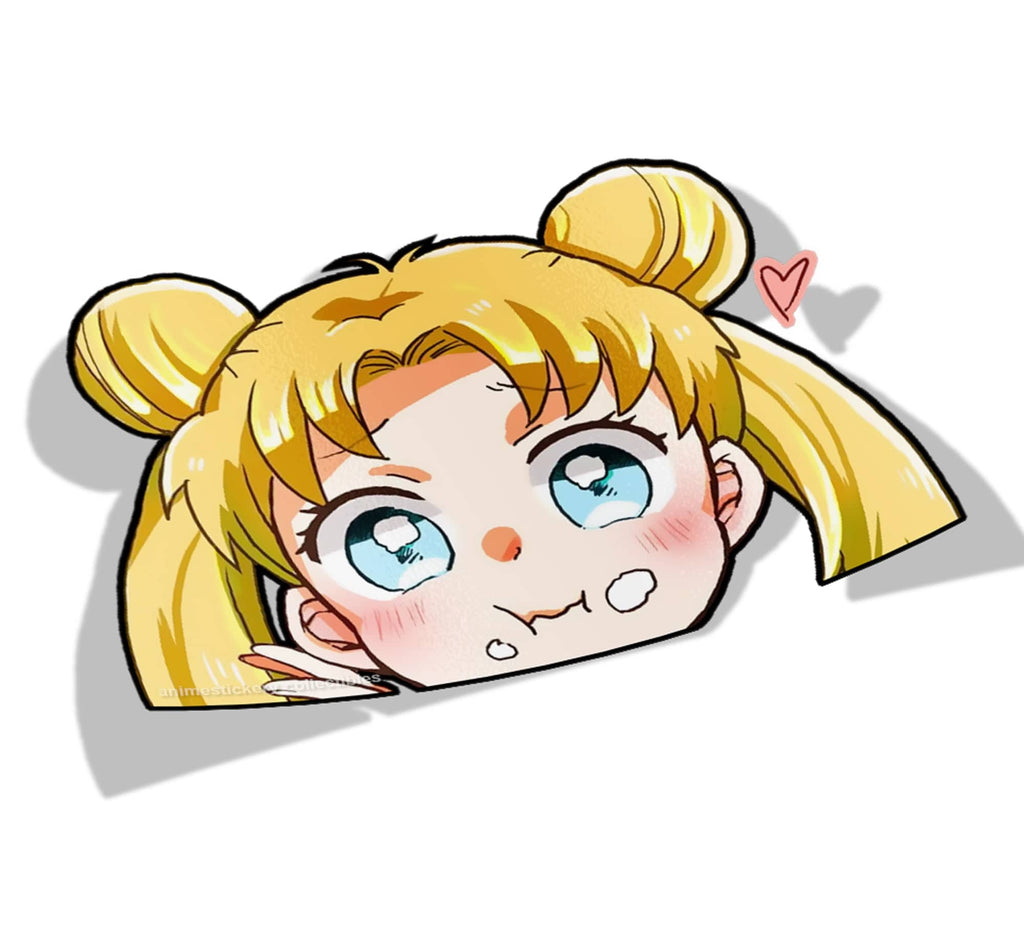 Sailor Moon | Usagi Tsukino - Peeker - Big Head - Anime Vinyl Transfer Stickers 003 | Anime Stickery Online