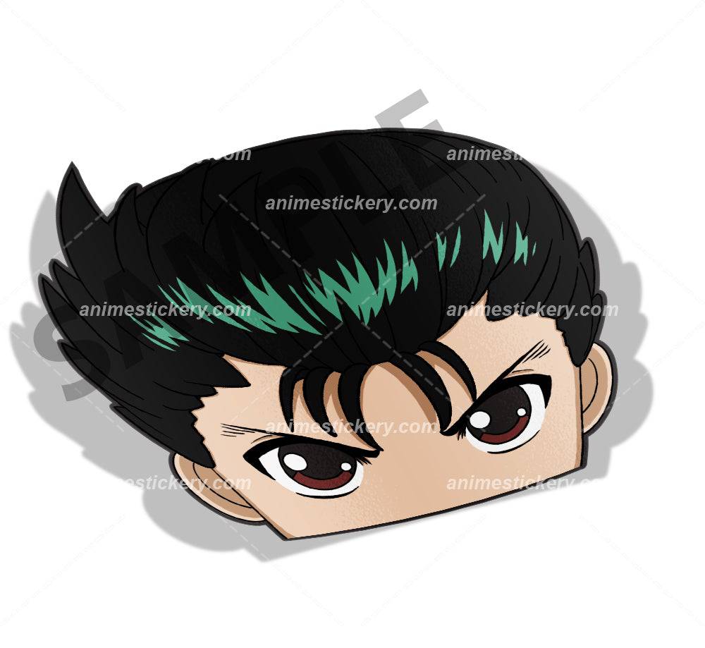 Yusuke Urameshi | YuYu Hakusho | Peeker - Peek - Anime Vinyl Stickers | Anime Stickery Online